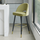 Drop 水滴形絨布高腳實木吧檯椅